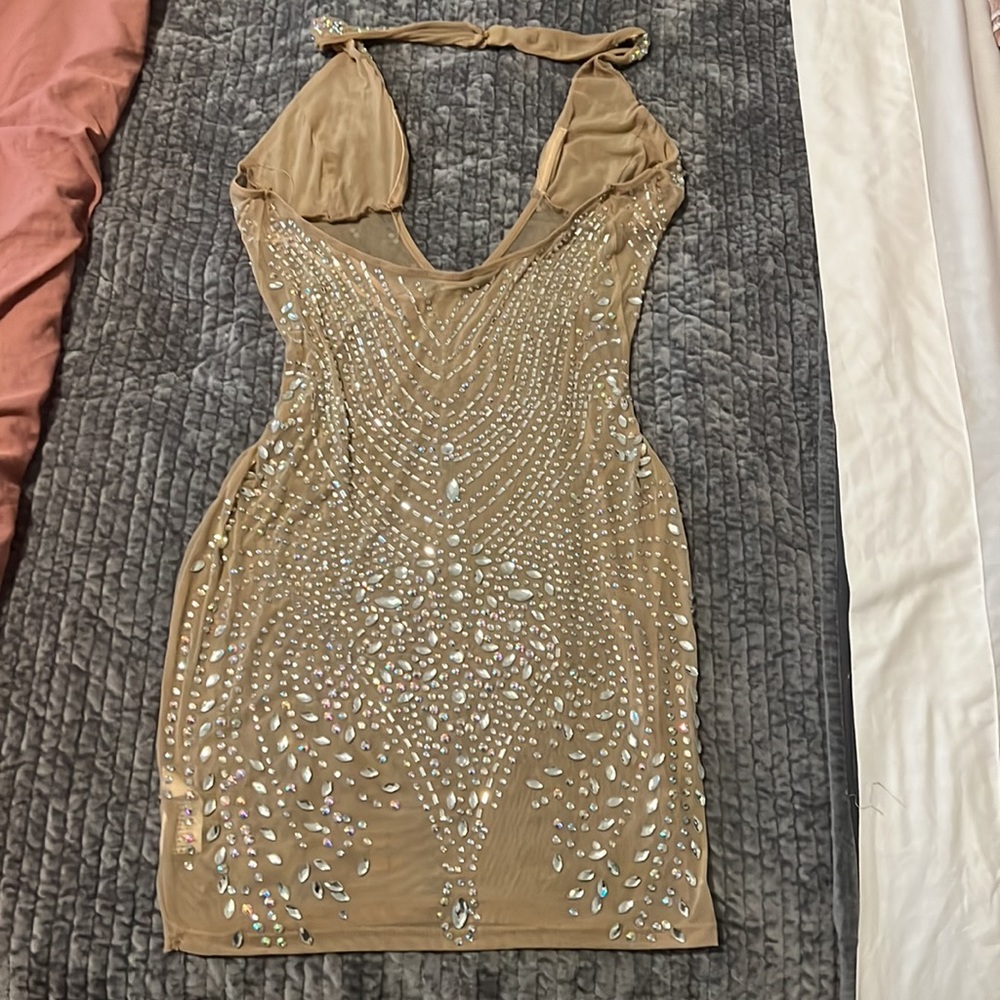 Elegant Nude Transparent Dress, For Special Occasions - Gem